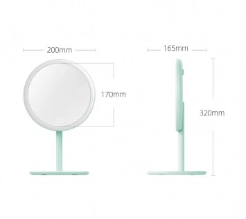Зеркало для макияжа DOCO LED Make-up Mirror Pro, Mint Green (M002)