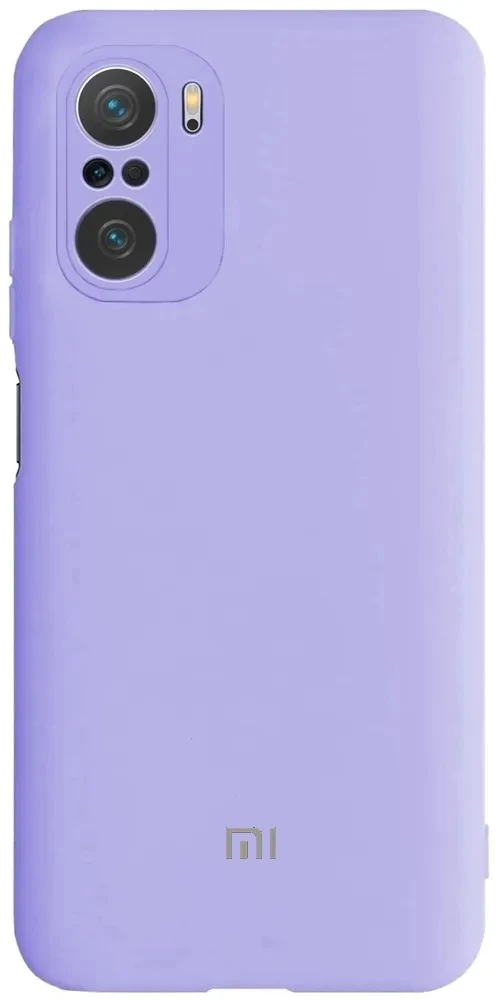 Накладка Silicone Case Logo для XiaoMi Poco F3, Лиловая