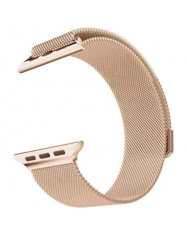 Ремешок для Apple Watch 42/44/45 мм миланский сетчатый браслет, Pale Gold