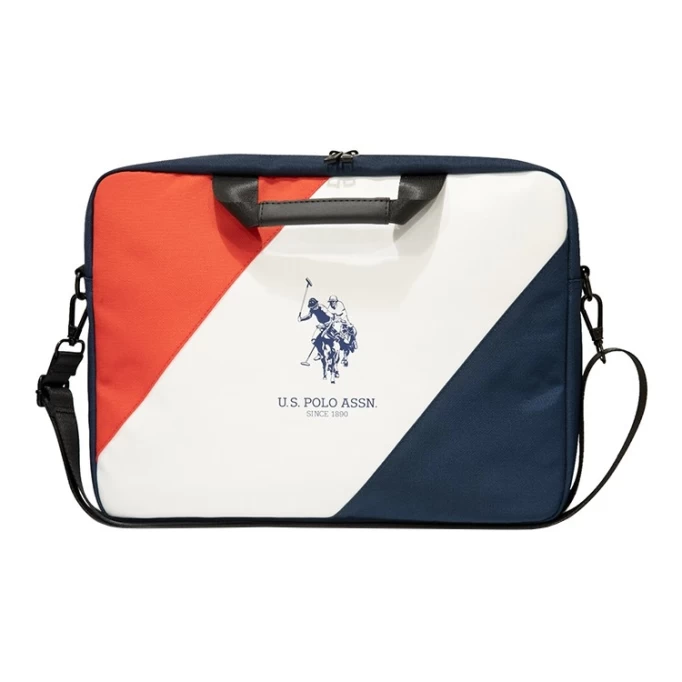 Чехол-Сумка U.S. Polo Assn. Computer Bag Double horse Tricolor для ноутбуков 15", Синий, белый, красный (USCB15PSO3)