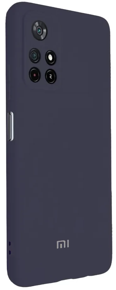 Накладка Silicone Case Logo для Poco M4 Pro 5G, Тёмно-синяя