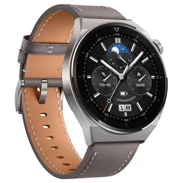 Умные часы Huawei Watch GT 3 Pro Light Titanium, Grey Leather (OND-B19)