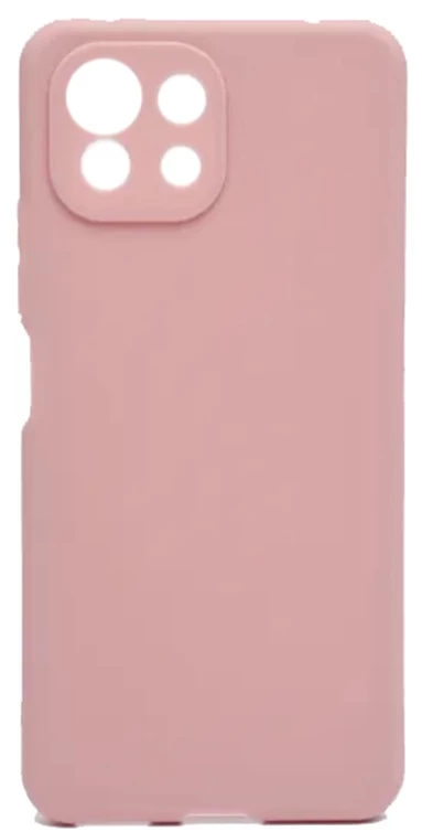 Накладка Silicone Case Logo для XiaoMi Mi 11 Lite, Пудровая