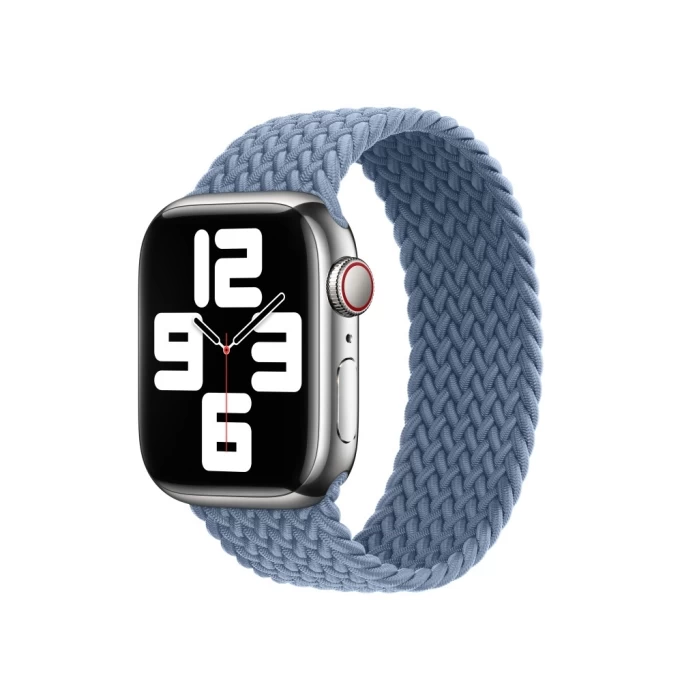 Ремешок Braided Solo Loop для Apple Watch 38мм (M), Сине-серый