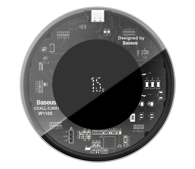 Беспроводное зарядное устройство Baseus Simple Wireless Charger Updated Version 15W, Прозрачное (WXJK-BA02)