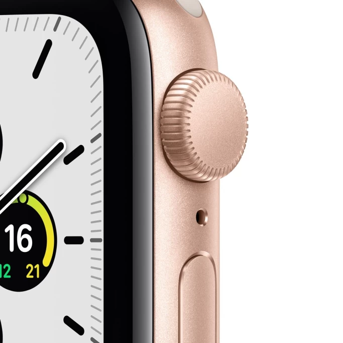 Apple Watch SE 2021, 40 мм, золотистый алюминий, спортивный ремешок цвета "сияющая звезда" (MKQ03)