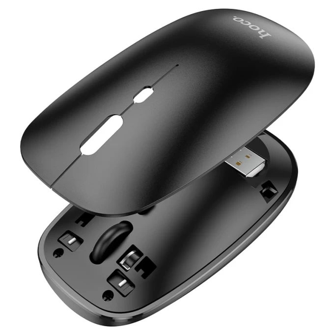 Мышь беспроводная Hoco GM15 Business, Bluetooth V3.0+5.0, 800-1600dpi, 2,4G, Чёрная