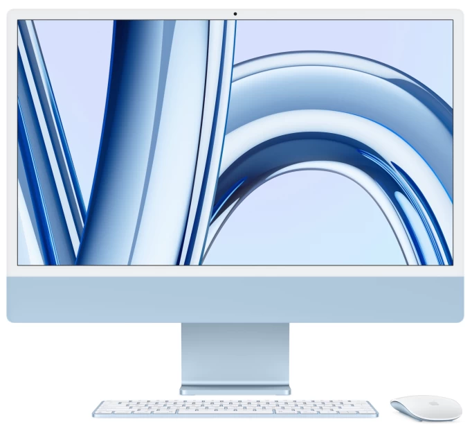 Apple iMac 24" Retina 4,5K, (MQRC3) (M3, 8C CPU, 8C GPU, 8 ГБ, 256 ГБ SSD), Blue